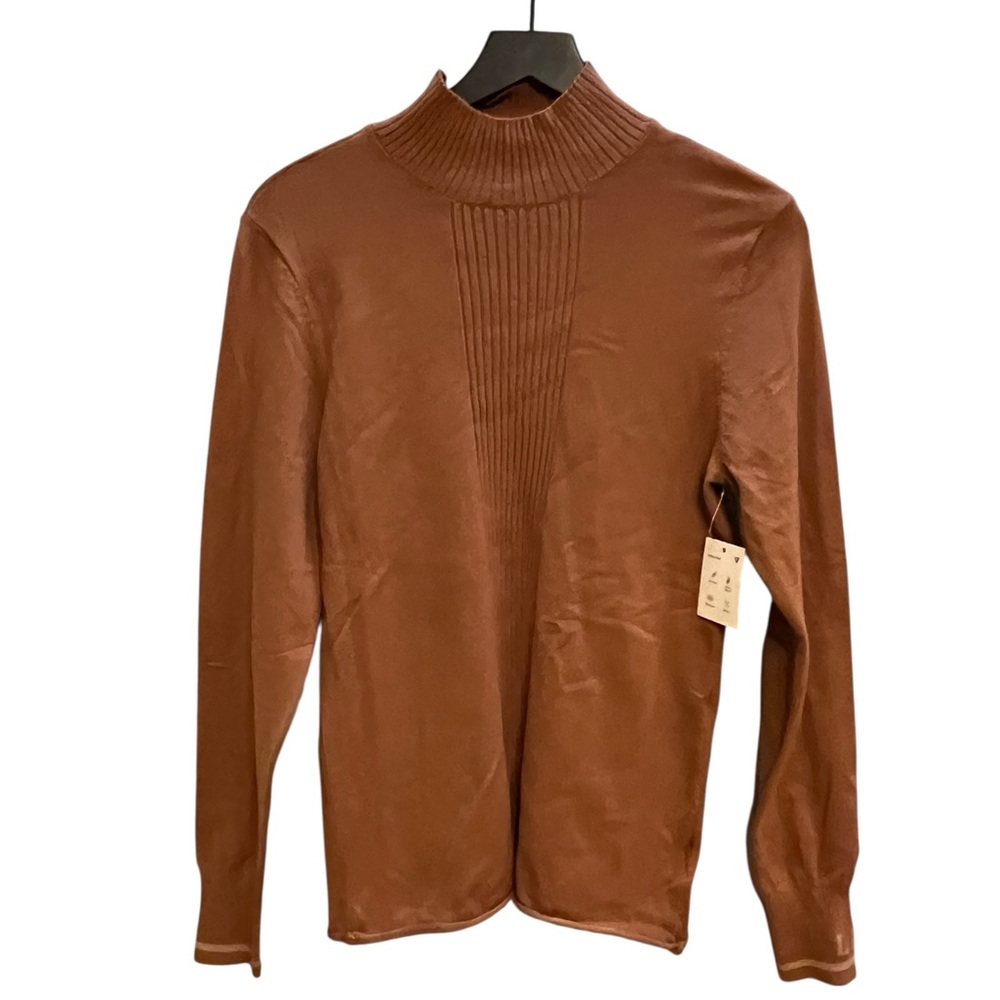 Liv outdoor mock Turtleneck rustic orange Sweater size small